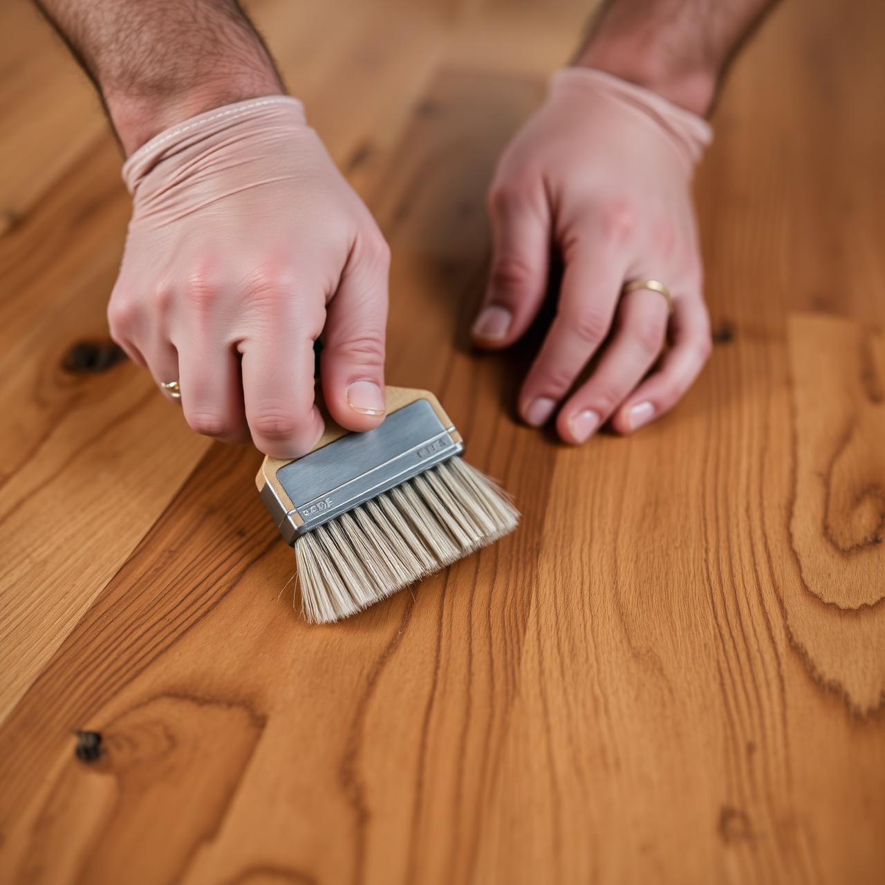 Craftsman hand-finishing hardwood